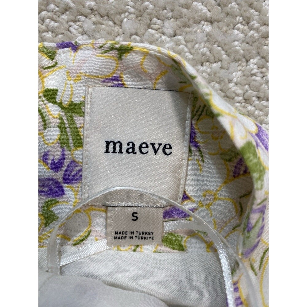 Maeve by Anthropologie Cream Halter Mini Dress with Lavender Floral 100% Viscose - Picture 10 of 16
